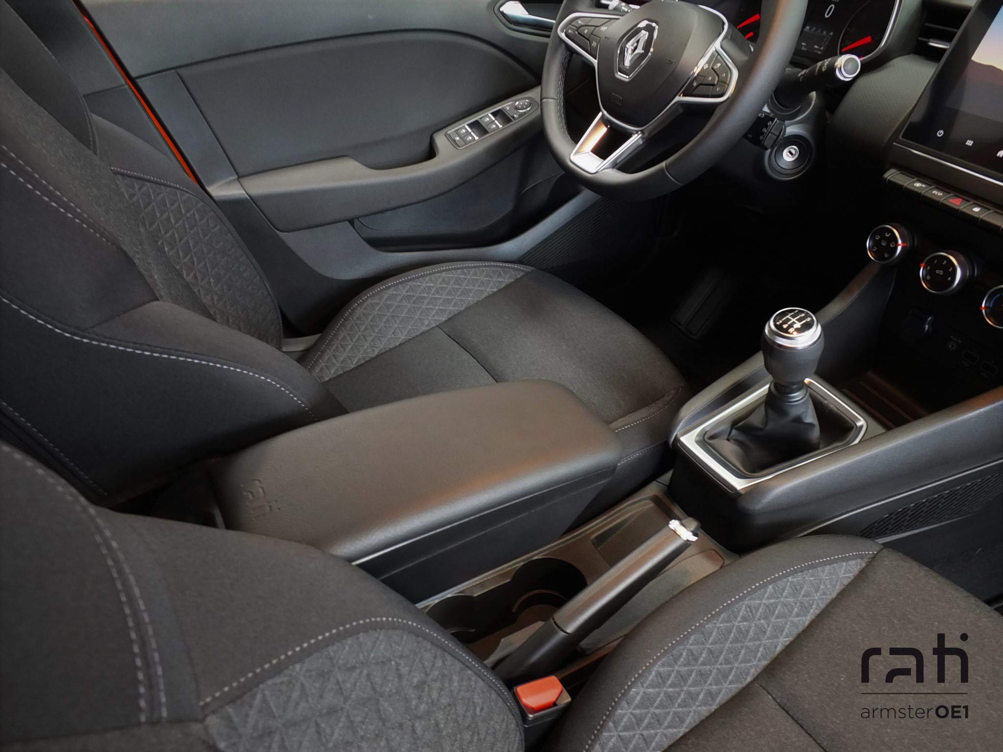 Rati ArmsterOE1 ARM ŚRODKOWY pasuje do RENAULT CLIO 2019- / CAPTUR 2019- I podłokietnik ze schowkiem, mocowanie oparcia