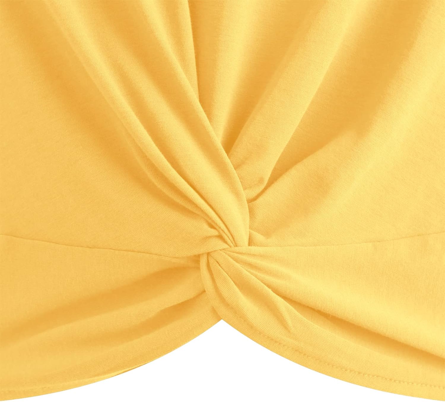 JINKESI Women's Summer Causal Short Sleeve Blouse Round Neck Crop Tops Twist Front Tee T-Shirt - Image 4