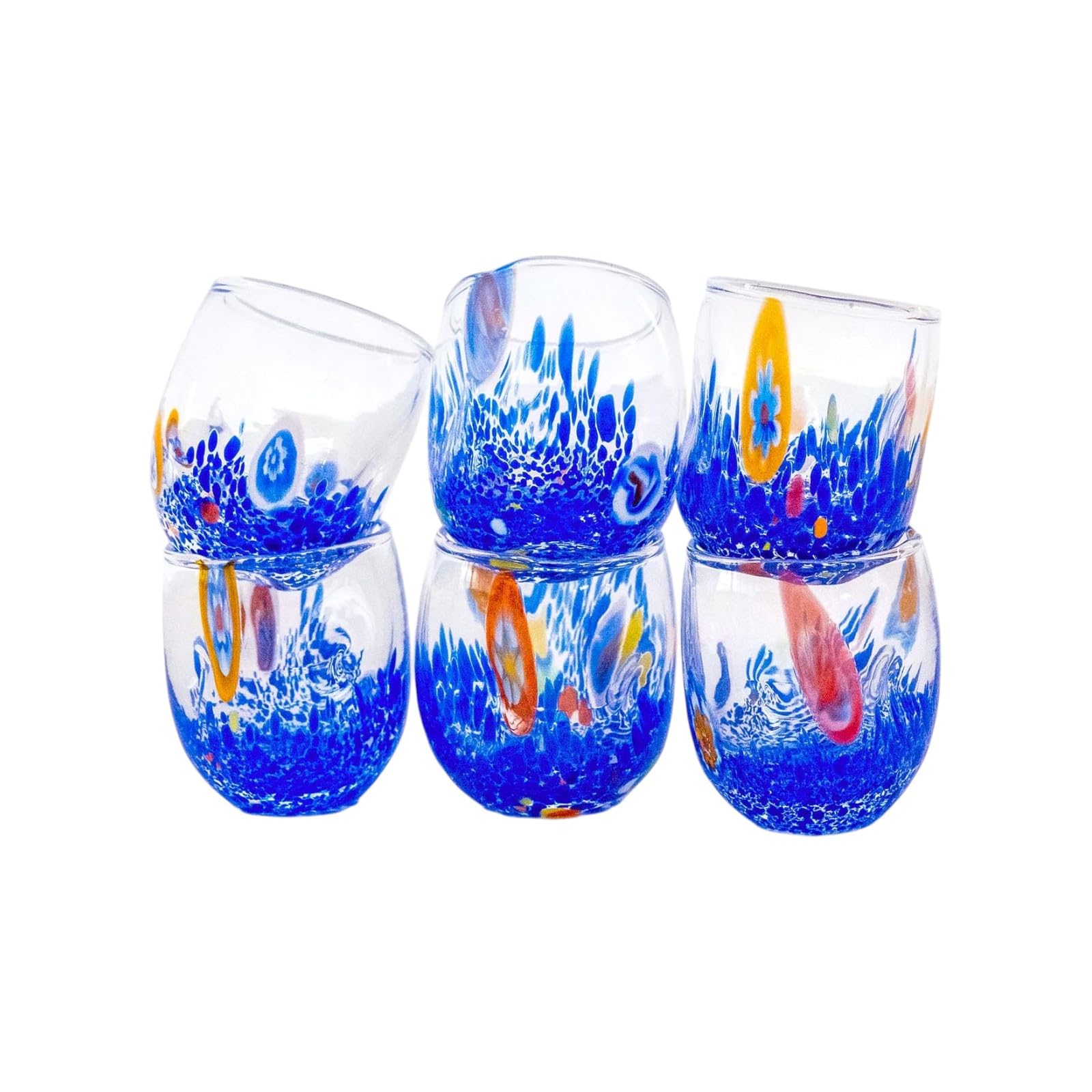 Vasos de Murano soplados a mano MurArt Colección Dream elegantes copas de cristal italiano