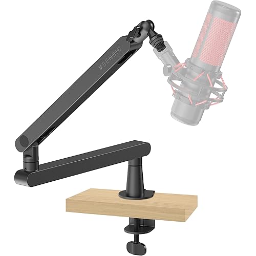 Sensic SA-30 LP Low Profile Microphone Boom Arm, 360° Rotatable Mic Stand, Low Profile Microphone arm for streaming with Cable Management, Professional Mic Arm, Mic Boom Arm Black
