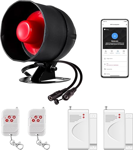 Sistema de seguridad para el hogar con alarma WiFi, sistema de seguridad inalámbrico con sensor de alarma de puerta de ventana de 120 dB, sirena