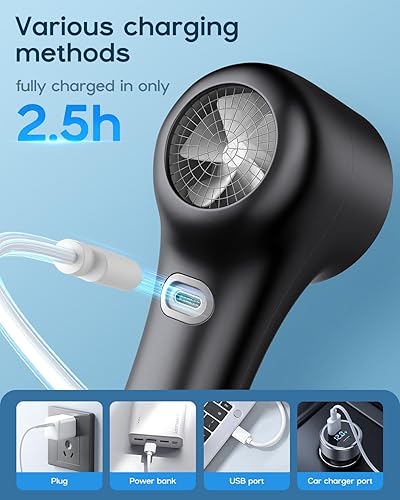 Miniatura 4 de EasyAcc Ventilador turbo AI de 3000 mAh, máximo 14500 RPM, flujo de aire fuerte, tiempo de enfriamiento de 12 horas, recargable, funciona