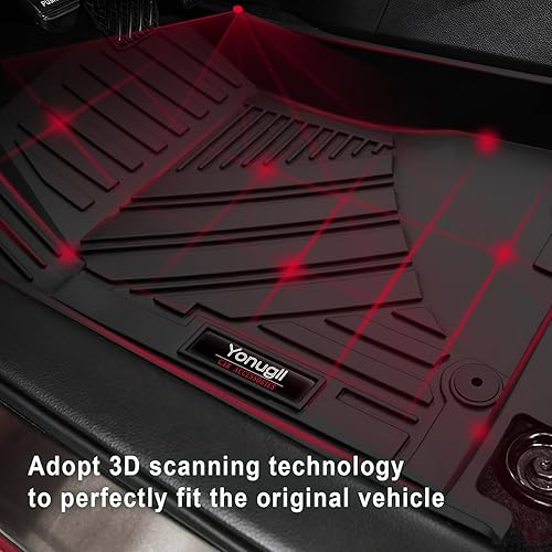 Miniatura 5 de Yonugli Juego de alfombrillas para Nissan Altima 2013-2018 y forro de carga para maletero para todo tipo de clima, tapete de goma TPE negro (para