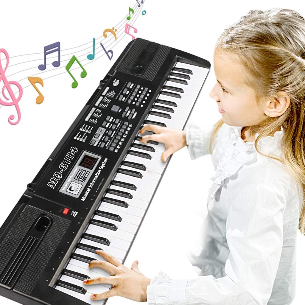 RenFox Electronic Keyboard 61 Keys, Microphone and Power Connector, Educational Instrument Keyboard