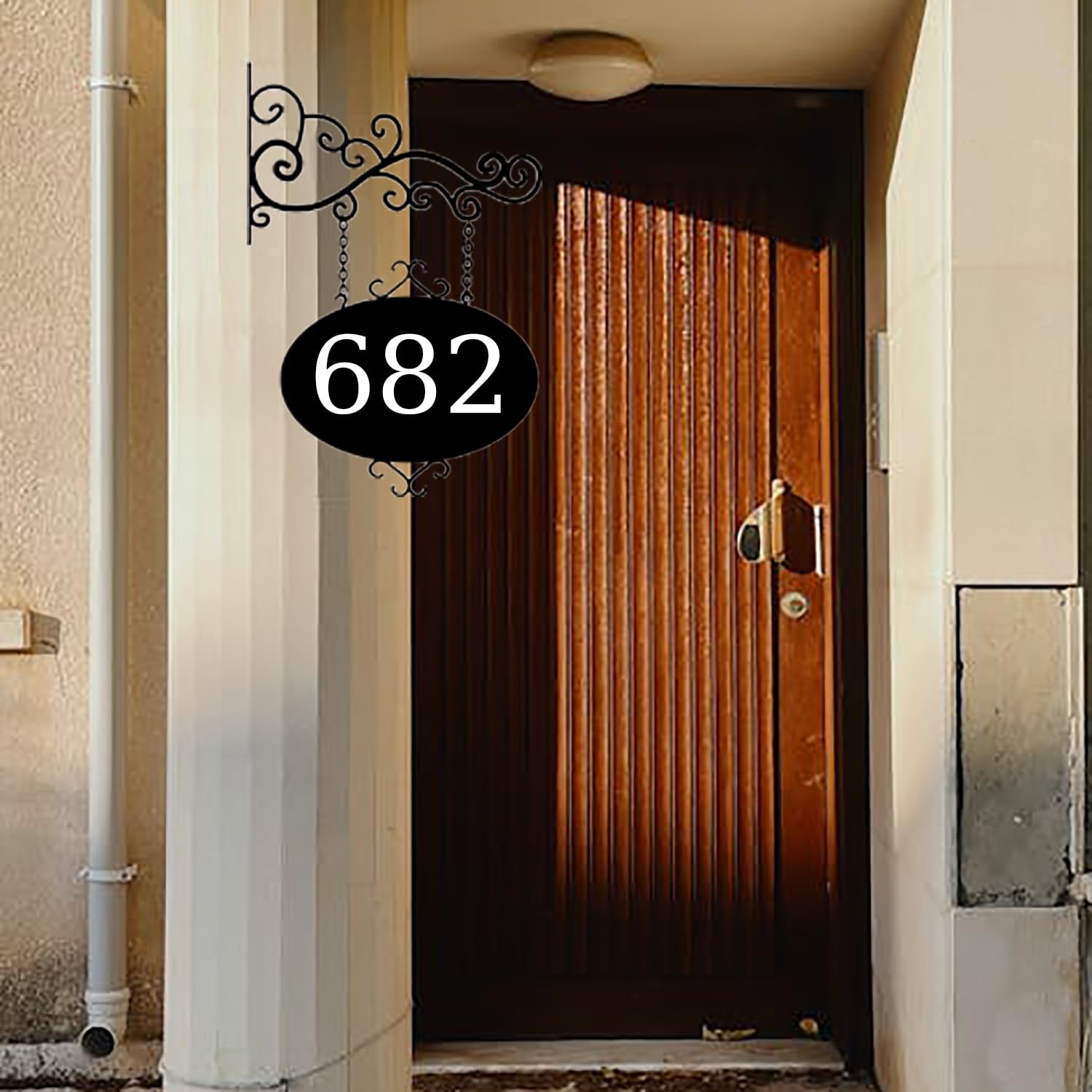 Letrero De Dirección Personalizado Con Soporte De Pared, Números De Casa Hierro, Números Dirección Negros, Letreros Colgantes Metal Con Tornillos Para Casa Jardín, Agregue Su Texto De Doble Cara