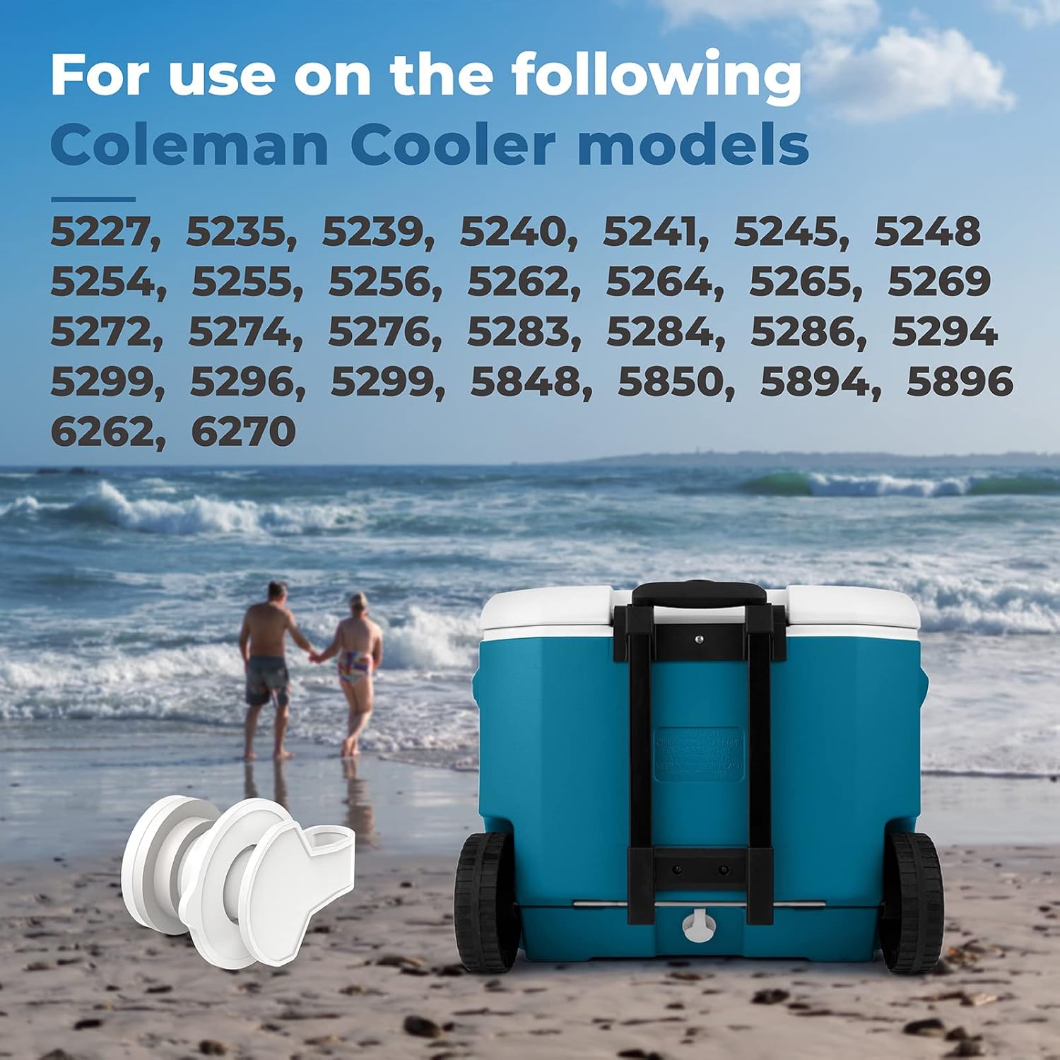 Cooler Replacement Plastic Hinges & Screws & Drain Plug & Handle Set Compatible with Coleman Coolers