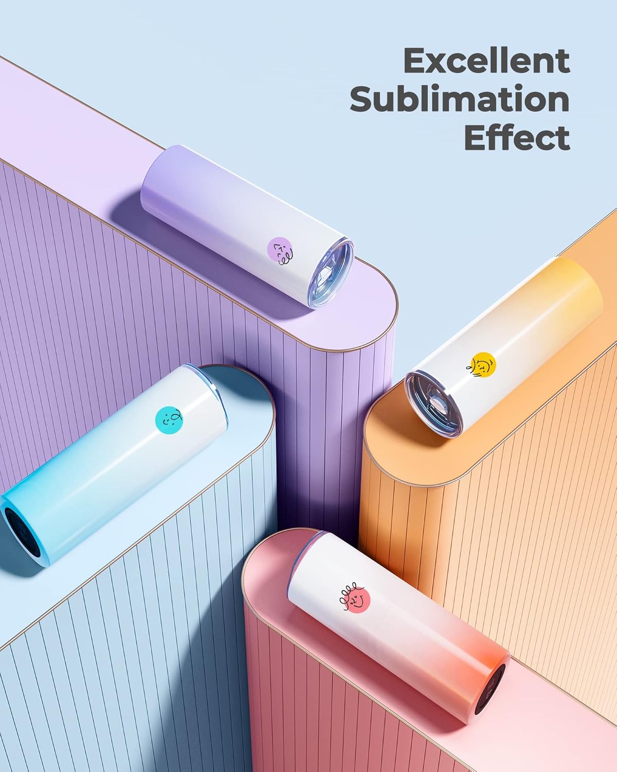 Hiipoo 8 Pack Sublimation Tumblers Blank 20 oz Straight Skinny with Sublimation Papers, Lids and Straws, Shrink Wrap Films, Stainless Steel Double Wall Insulated Tumbler for Mug Press Machine - Image 4