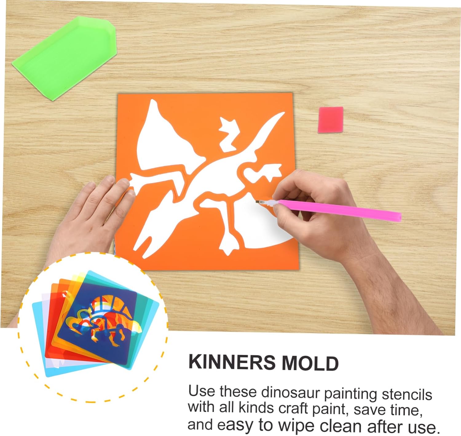 30pcs Boys and Girls's Dinosaur Drawing Supplies of Reusable Stencils Creative Painting Crafts for Boys and Girls