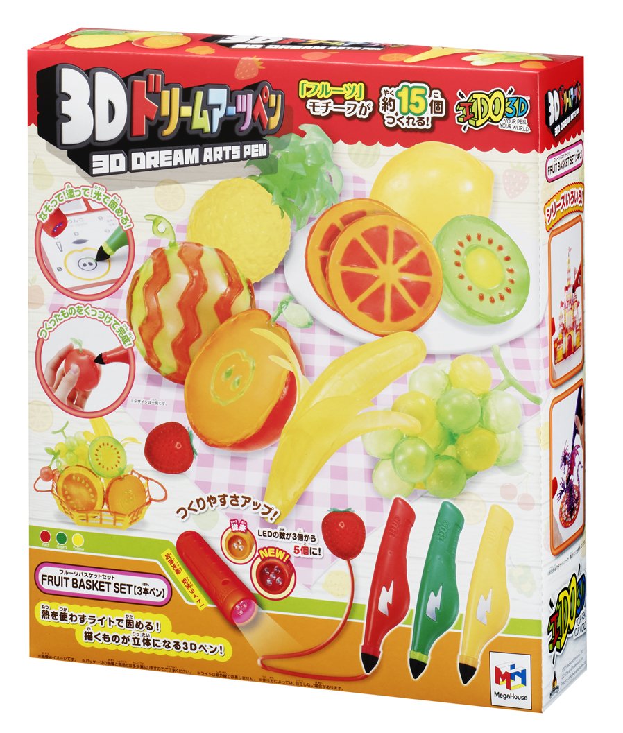 Megahouse 3D Dream Art Pen Fruit Basket Set (3 Pen)