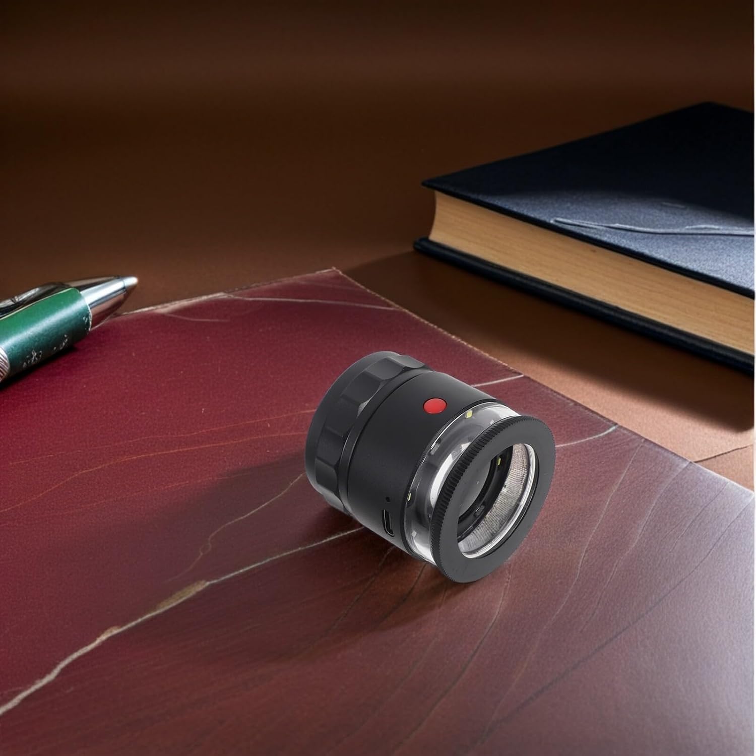 10x Rechargeable LED Loupe Magnifier with Adjustable Focus and Scale for Jewelry and Hobby Inspection, Portable Jewelry Magnifying Glass for Coins, Stamps, and Plant Study