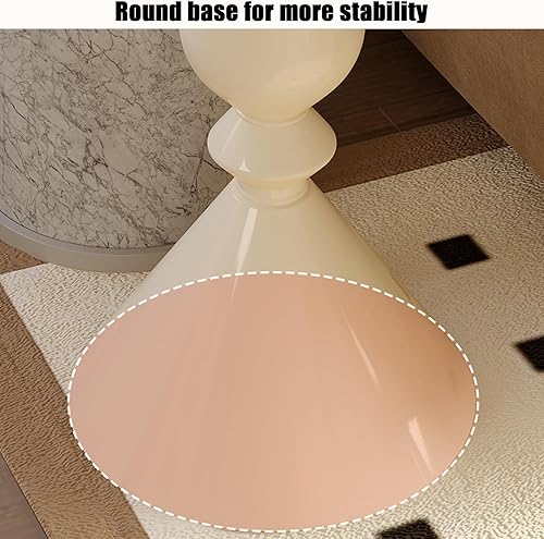 Miniatura 5 de YVYKFZD Mesa auxiliar redonda, mesa auxiliar estrecha de metal para sofá, mesa minimalista para sofá, mesa de noche única, para dormitorio, sala de