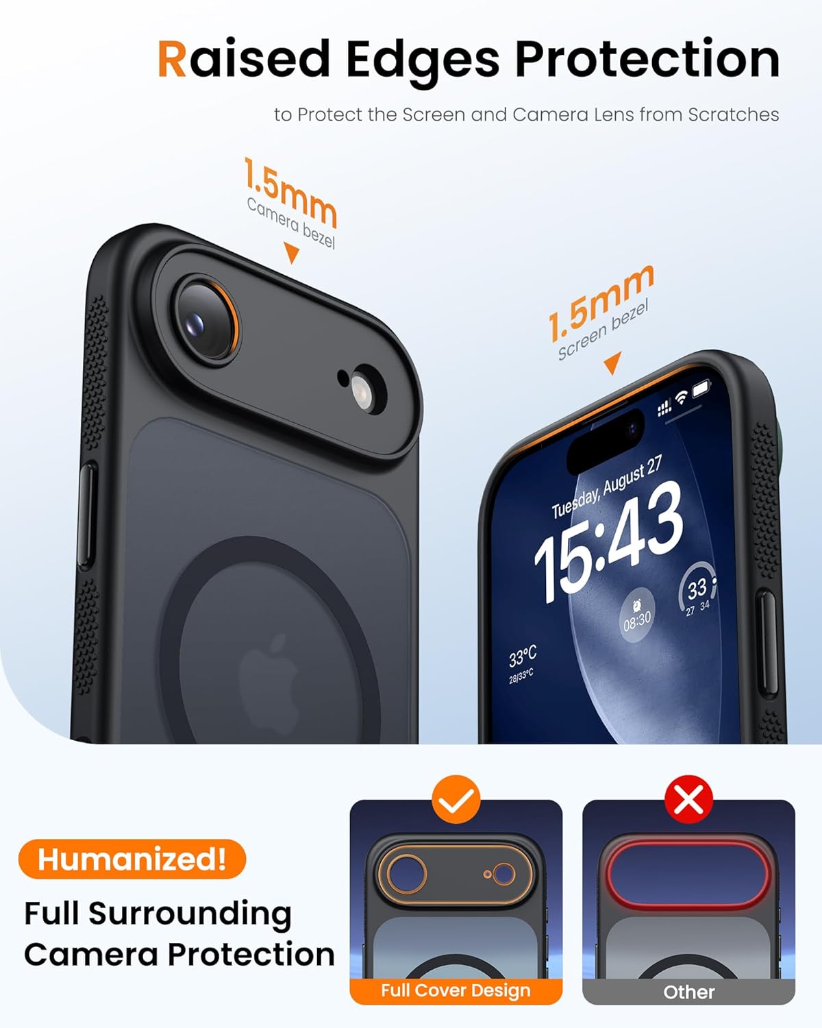 for iPhone Air Magnetic Case with Stand, Camera Control Button, Compatible with MagSafe, Full Lens Protection, Rugged Military Grade Drop, Hard Translucent Matte Slim Case for iPhone Air, Black - Image 6