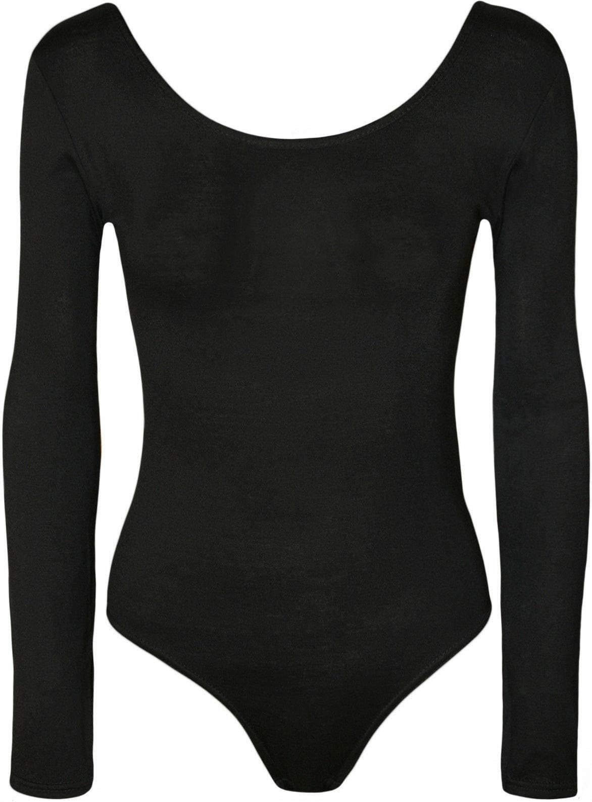 FASHION 7STARKids Full Sleeve Fancy Stretchy Bodysuit Girls Scoop Neck Plain Party Wear Top Leotard