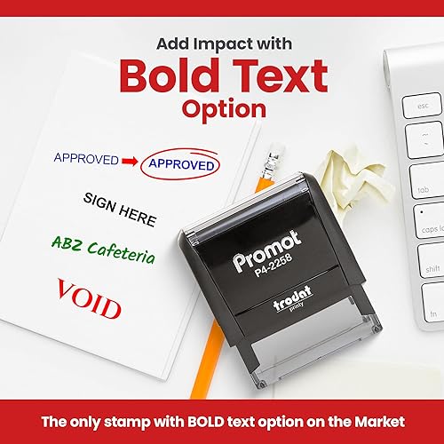 Vista 17 de Promot - Sello personalizado de 1 línea, sello de nombre personalizado para oficina, profesor, dirección y empresa, elige fuente, color de tinta