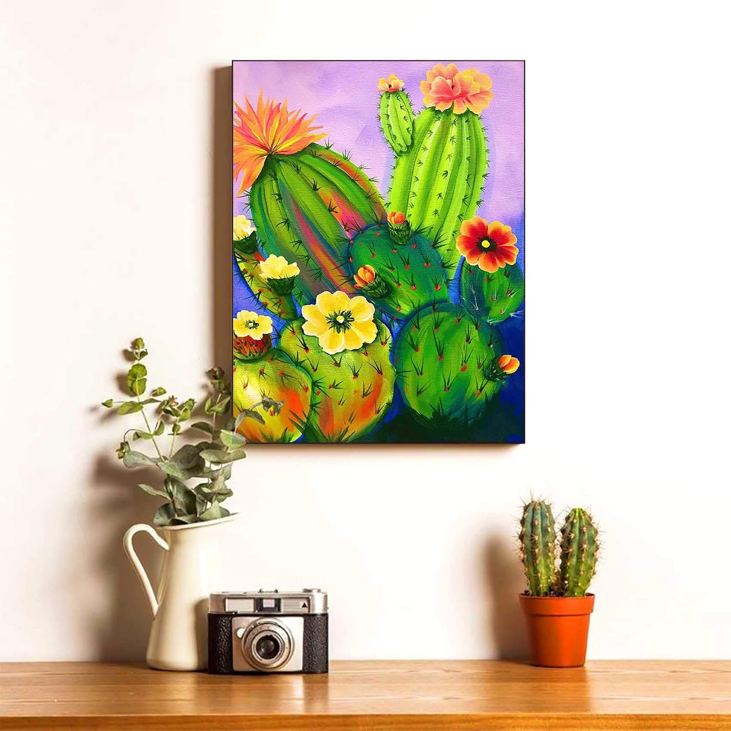 Reofrey 5D Diamond Painting Kit Oil Painting Cactus Plant Flower Full Drill - Image 5