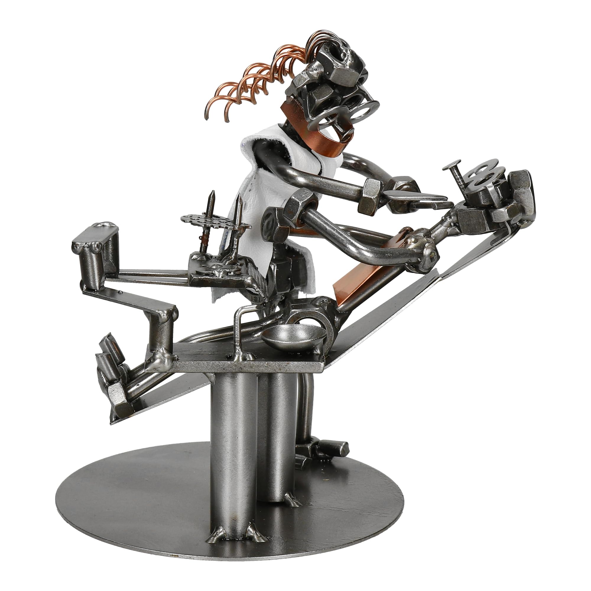 Schraubenmännchen Zahnarzt Frau, Metallfigur, Metallmännchen, Handarbeit, Handmade, Stahlfigur, Geschenkidee, Handgefertigte Dekorative Figur, +gegen Aufpreis: Visitenkartenetui, Gravur