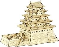 Vista 10 de Rompecabezas 3D de arquitectura de madera del castillo de Osaka, divertidos kits de manualidades de madera, regalo ideal para cumpleaños y recuerdos