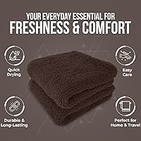 Vista 153 de DAN RIVER Juego de 4 toallas de baño, 27 x 54 pulgadas, 100% algodón, más grandes y ligeras, de secado rápido, súper suaves y absorbentes, toallas