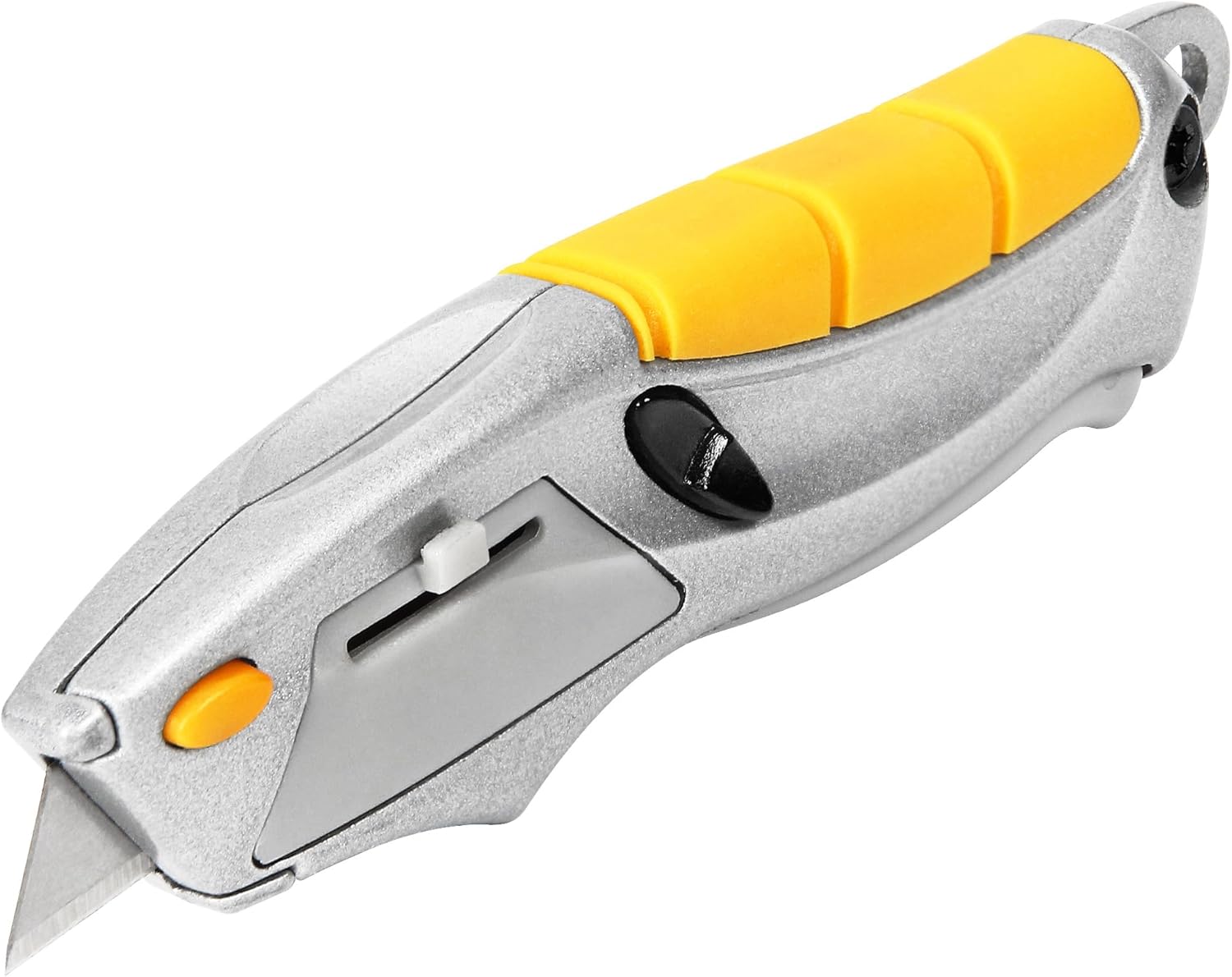 Alltrade Squeeze Utility Knife, Auto-Loading Squeeze, 6 Heavy-Duty Blades with Storage, Box Knives, Cut Tape Packaging - 150003