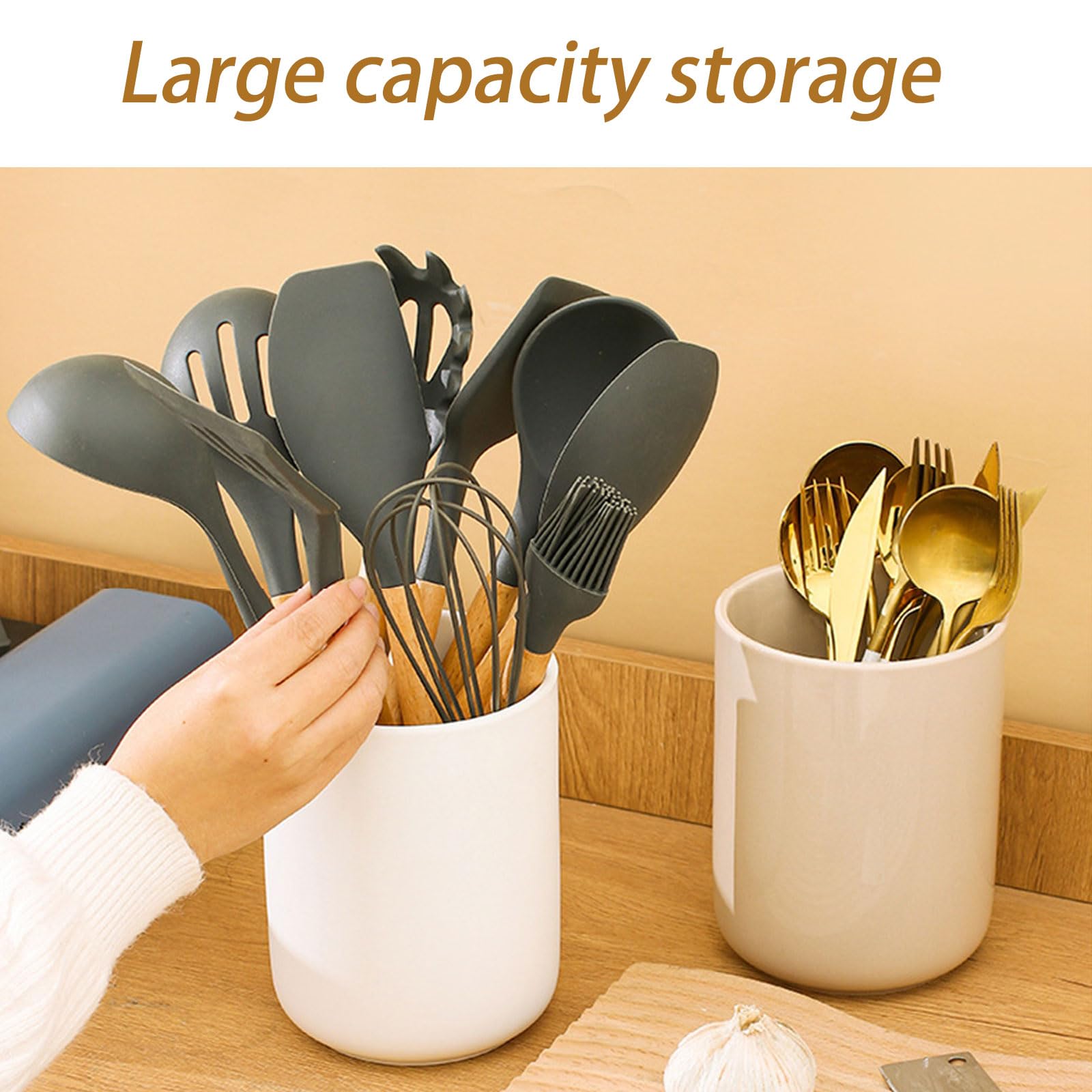 Organizzatore Di Legno Per Utensili Da Cucina Cucine Cucine Di Utensili Da Cucina Cucine Coltelli E Spatola Contropiano Nella Moderna Mestiere Cucchiai Sul 162470694 - 4