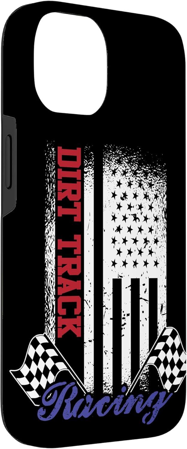 American Flag Dirt Track Racing Race Flag Design Case for iPhone 14