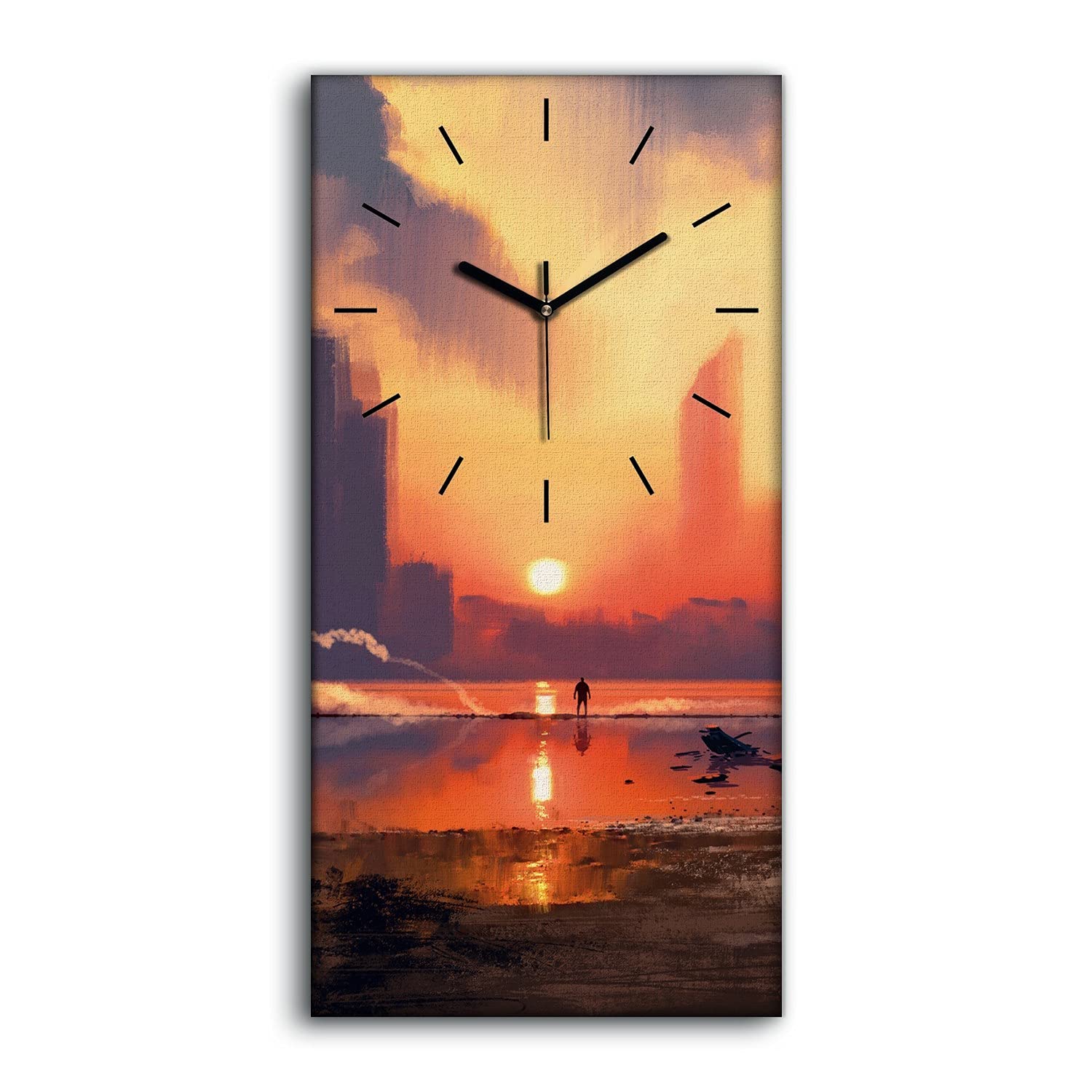Horloge sur toile art moderne haut de gamme décoration murale 30x60
