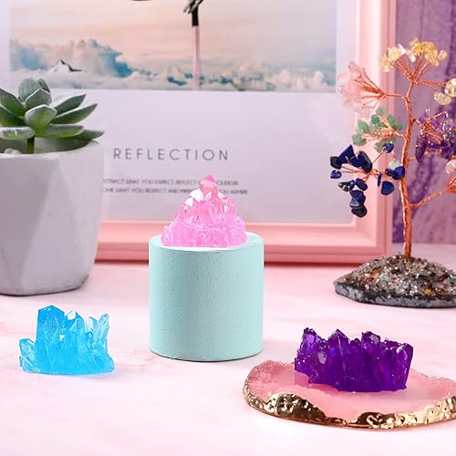 Miniatura 6 de 4 moldes de racimo de cristal de resina de silicona, moldes de cuarzo de roca epoxi, moldes de cristal de fundición de bricolaje para bandeja,