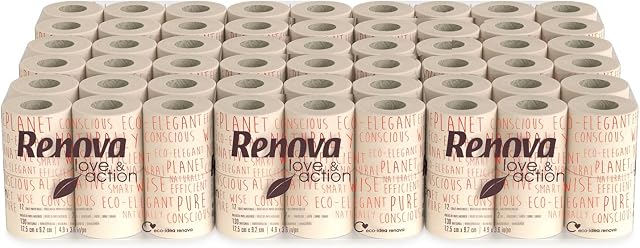 Renova Papier toaletowy Love & Action, beżowy pakiet 9 x 12 rolet-: 108