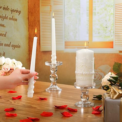 Vista 48 de Irenare Unity - Velas con soporte para ceremonia de boda, accesorios de decoración de boda, portavelas de cristal, vela para eventos formales