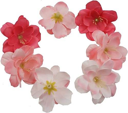 Miniatura 4 de Cabezales de flores de cerezo, 100 pétalos de cabeza de flor de Sakura de seda artificial, para novia, boda, fiesta, suministro, mesa, suelo,