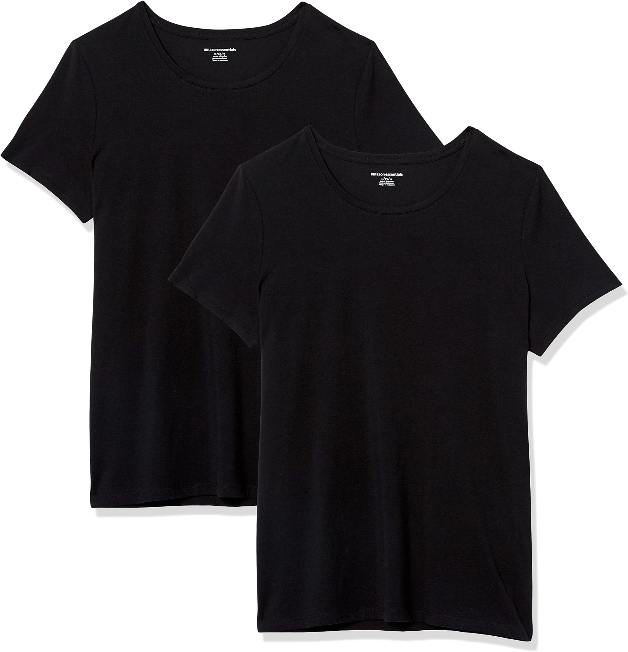 Amazon Essentials Women's Regular-Fit Short-Sleeve T-Shirt (Crewneck and V-Neck Options), Multipacks