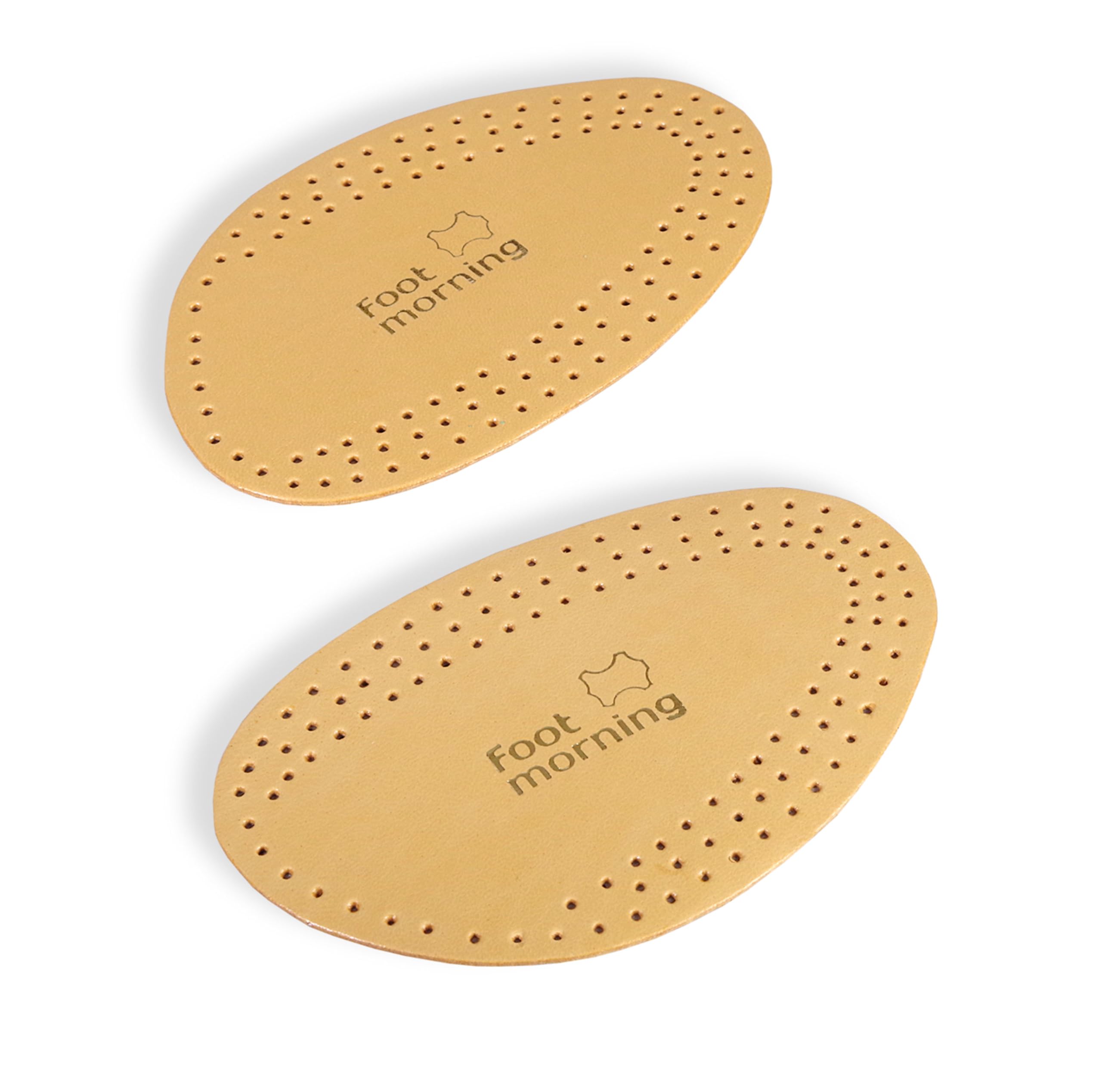 Foot Morning Luxus Light - Forefoot Front Half-Shoe Insoles (1 Pair) – Leather & Foam Ball of Foot Cushioning Insert for Shoes & Boots – Anti-Shoe Odour Carbon – Two-Layer Half-Insoles (Women 4-6)