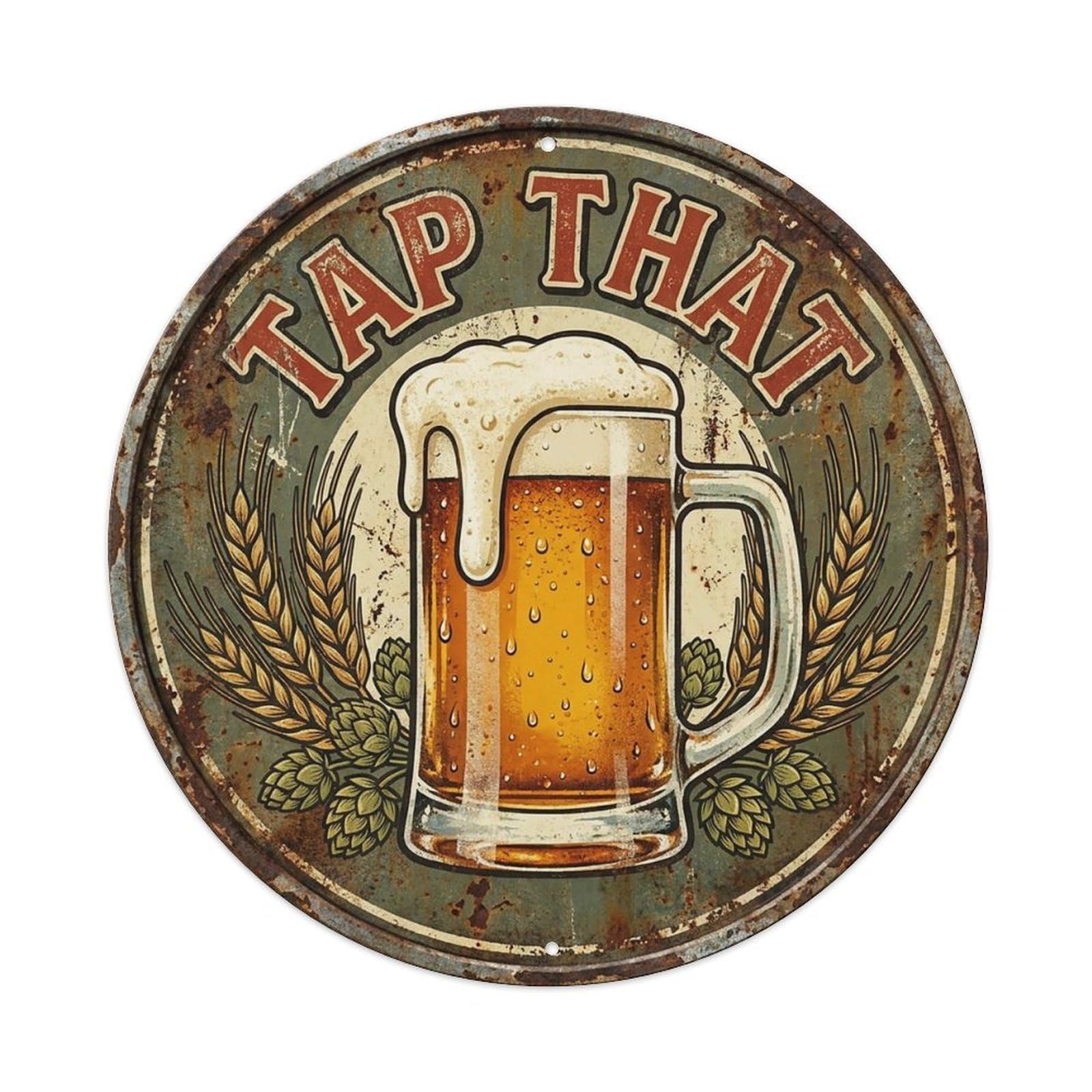 Vintage Beer Barware Tap That Retro Bar for Pub Vintage Metal Tin Sign Plaque Wall Decor for Cafe, Club Bar, Office, Garden Metal Poster 8x8Inch