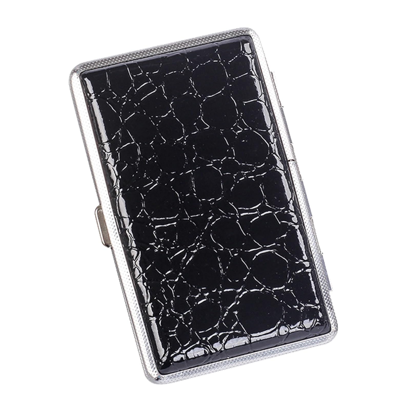 Lorxilar Black Leather Cigarette Cases Cigarette Box Double Sided Flip Open Pocket Cigarette Box For 20 Cigarettes,L,