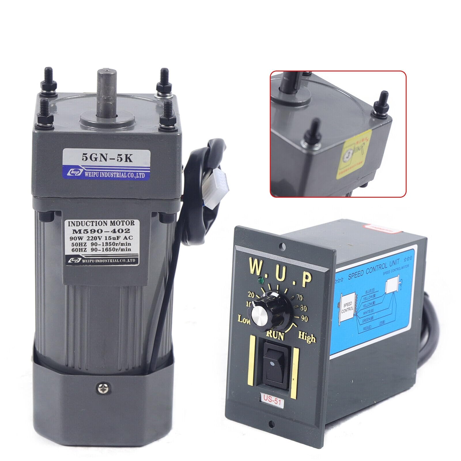 Motore Elettrico 220V 250W Con Riduttore E Regolatore Di Velocità 0-270 RPM – Kit Completo In Alluminio Per Applicazioni Industriali