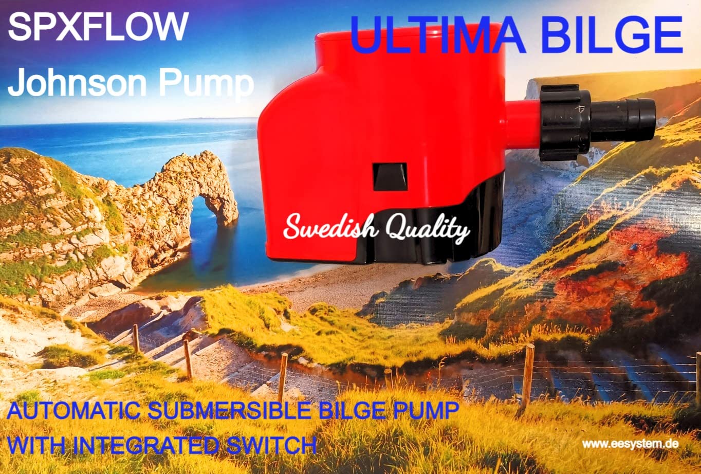 SPX FLOW ULTIMA BILGE 800 GPH 12V Johnson automatische Lenzpumpe mit SCHALTER 38 L/min - Patronen Bilgenpumpe, Bootspumpe, Schiffspumpe, Yachtpumpe