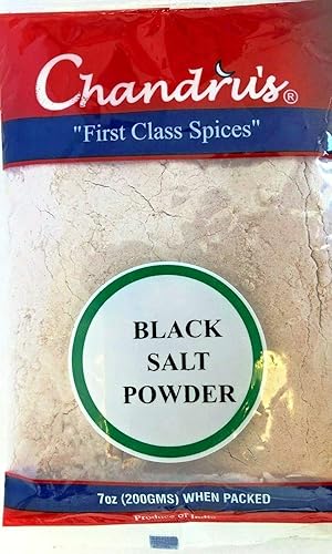Polvo de sal negra Kala Namak de Chandru's -7.05 oz (7 Oz) Pack