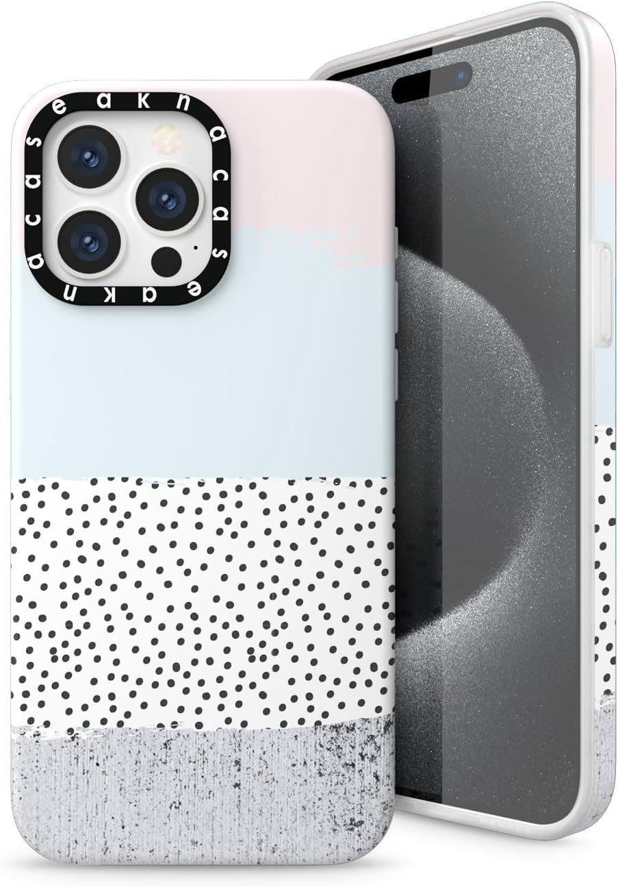 AknaCase Case for iPhone 15 Pro Geometric, GripTight Series Super Grip High Impact Silicon Cover with Ultra Full HD Graphics (Design 103539-US)