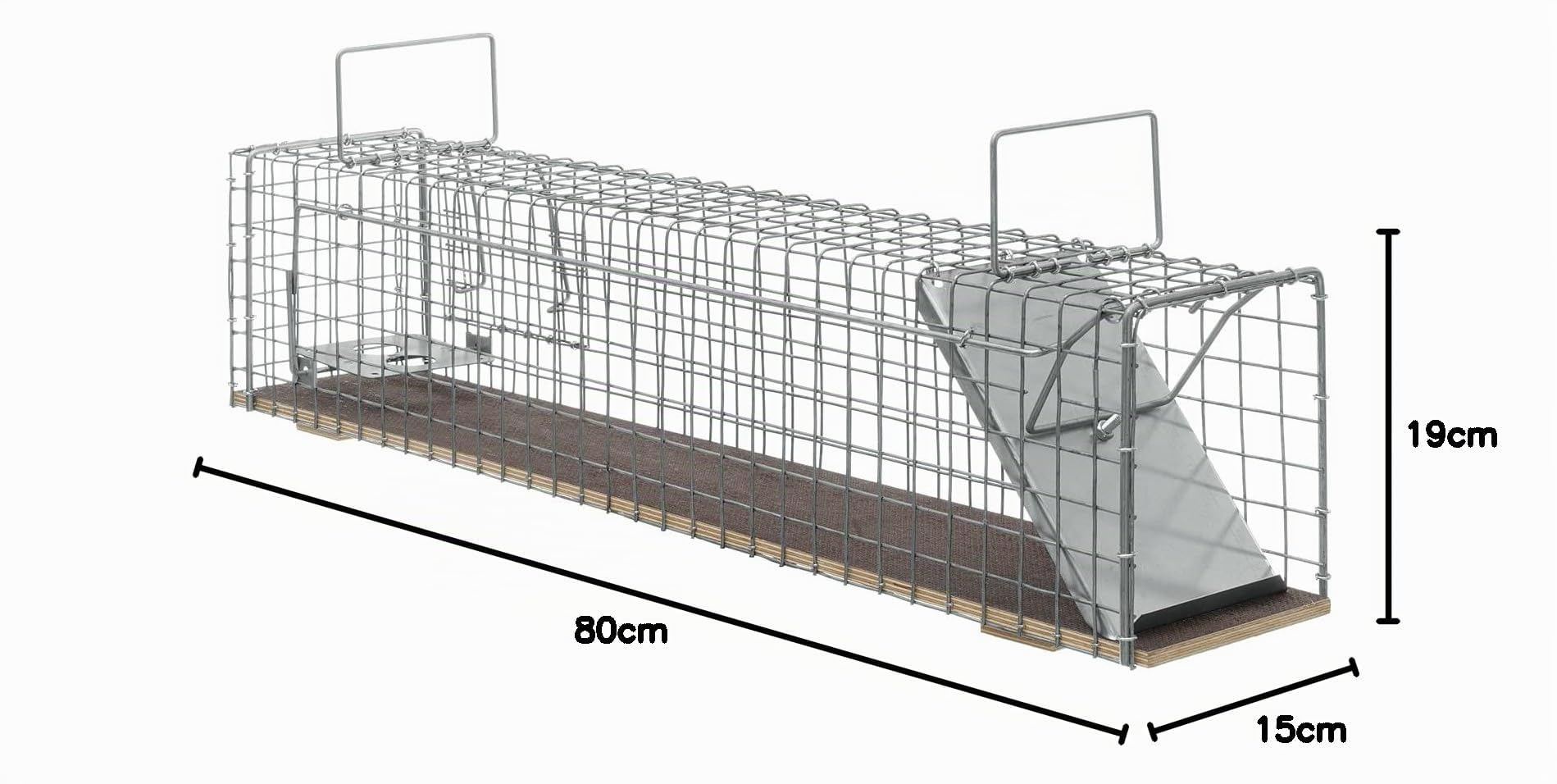 Piège à martres 80x15x19cm avec Fond en Bois, piège à Lapins, piège Vivant, piège à Rats