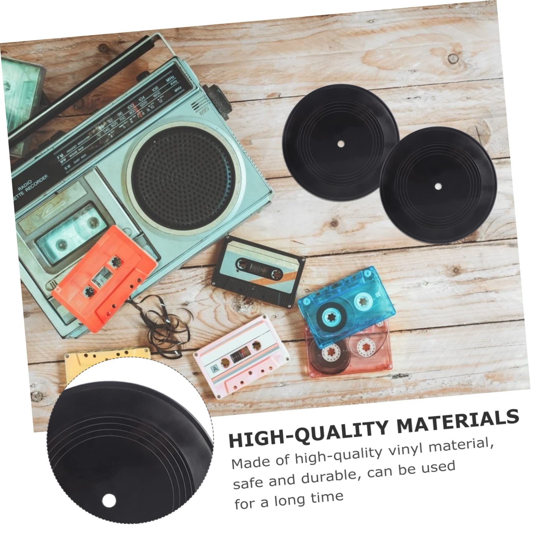 HOMSFOU 100pezzi Decorazioni Murali Vinile Nero Per Interni Adornamenti Retro Per Amanti Della Musica Per Feste Tema Hip-hop e Disco