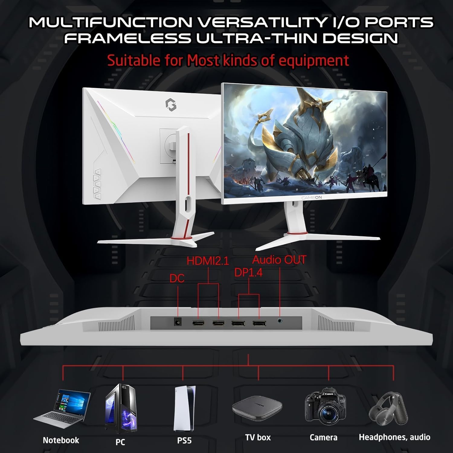 GAMEON GOA27FHD360IPS Artic Pro-Series, White Gaming Monitor 27 Inch, 1920x1080p FHD IPS Panel, 360Hz Refresh Rate, 0.5ms Response Time, Adjustable Stand, Supports PS5 - موديل PS5 - 360Hz 2026 - view 4