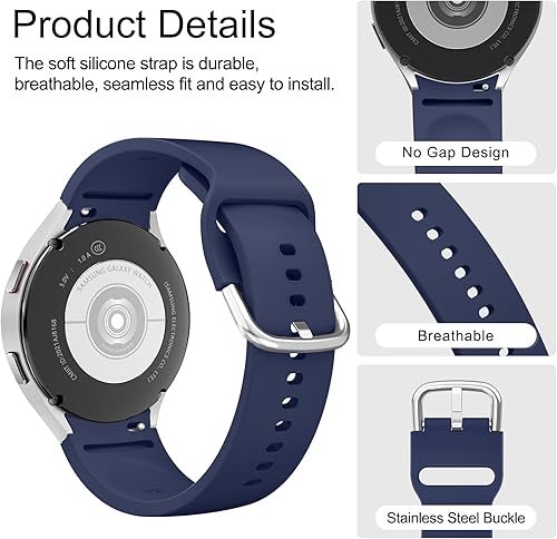 Miniatura 4 de AK Correas compatibles con Samsung Galaxy Watch 7654 - 1.575 pulgadas, 1.732 pulgadas, 1.772 pulgadas, correa deportiva de repuesto de silicona para