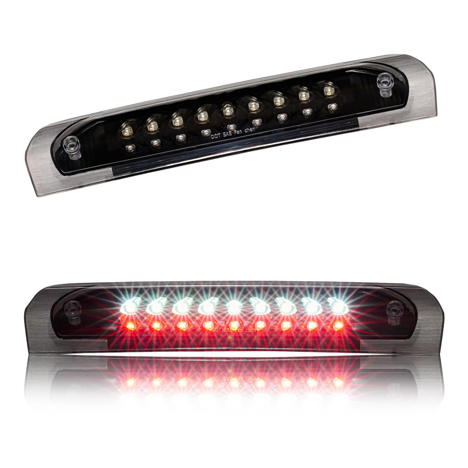 Third 3rd Brake Light, LED High Mount Stop Light Replacement for 2002 2003 2004 2005 2006 2007 2008 Dodge Ram 1500, 2003-2009 Dodge Ram 2500 3500, Rear Center Cab Roof Tail Cargo Lamp