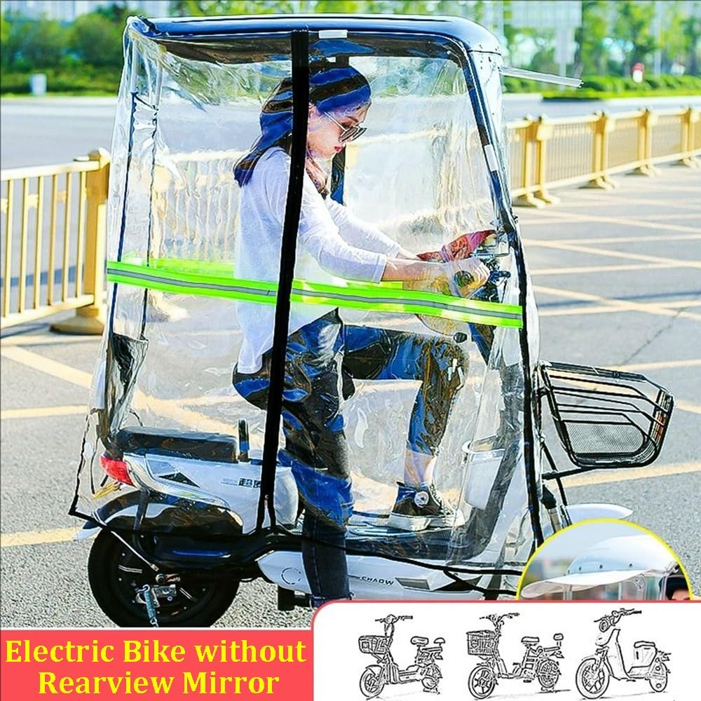Universal Allwetter Mobility Scooter Regenschutz mit Reflektorstreifen und Aufbewahrungstasche für Elektroroller und Motorräder