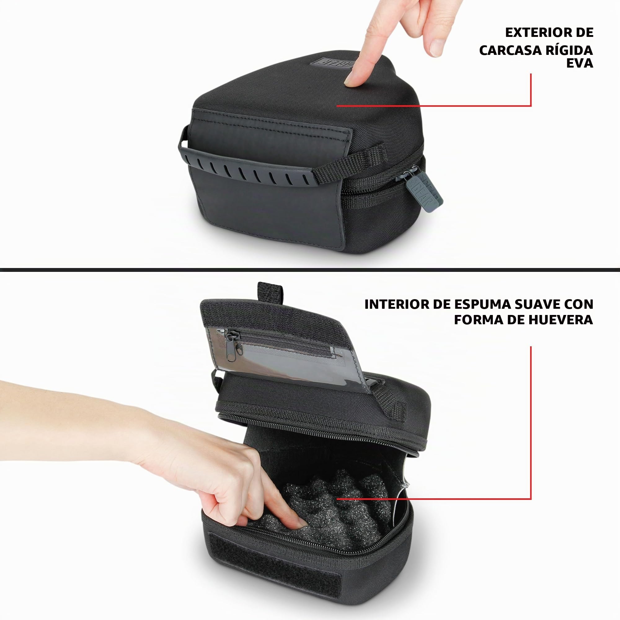 USA Gear Funda para cámara DSLR con protección de Carcasa rígida de EVA Moldeada, Apertura de Acceso rápido, Interior Acolchado y Mango Recubierto de Goma, Compatible con Nikon, Canon, y más (Negro)