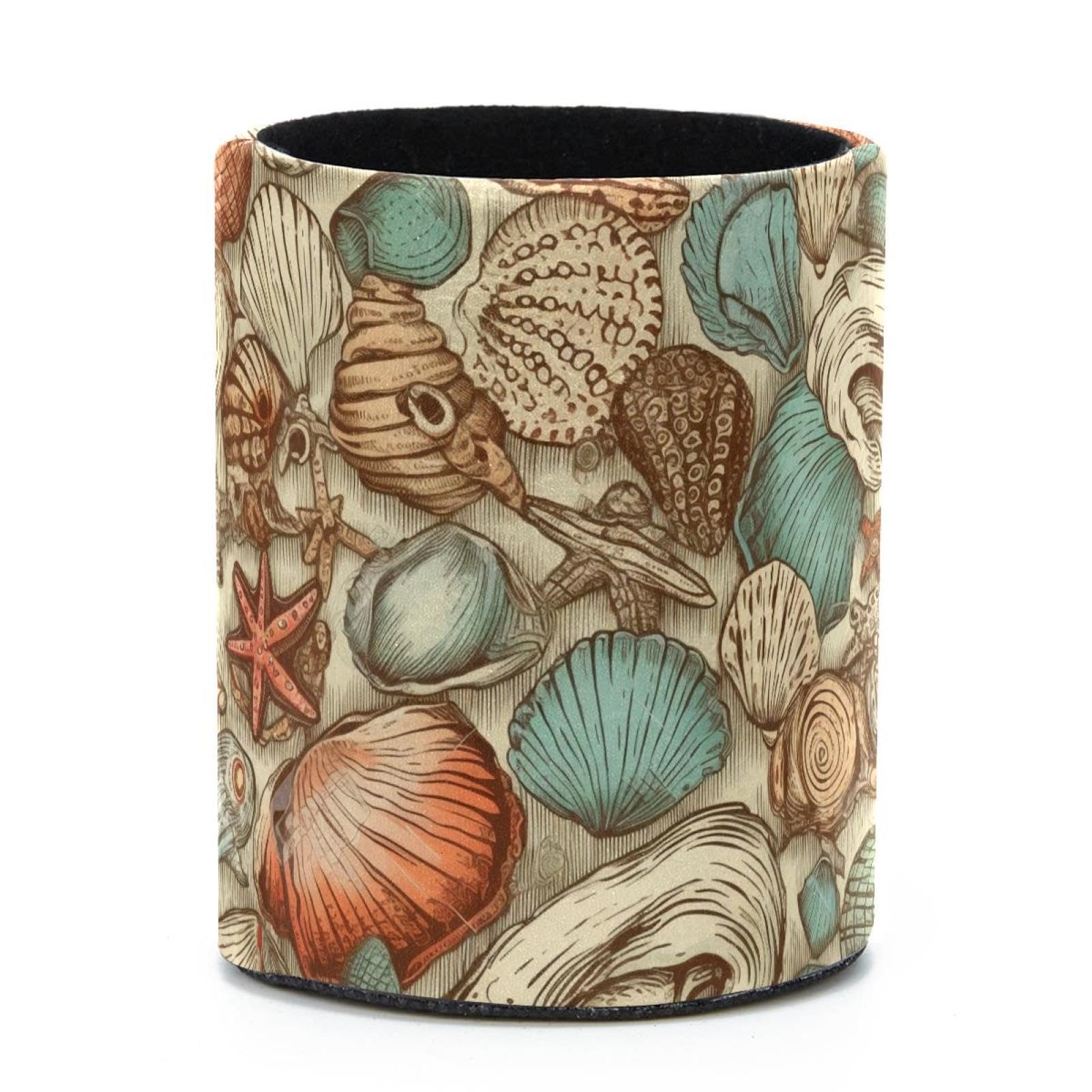 VAPOKF Round Pencil Holders for Desk, Starfish Shell Pen Holders Pen Pot Makeup Brushes Storage Desktop Stationery Supplies Organiser for Home Office