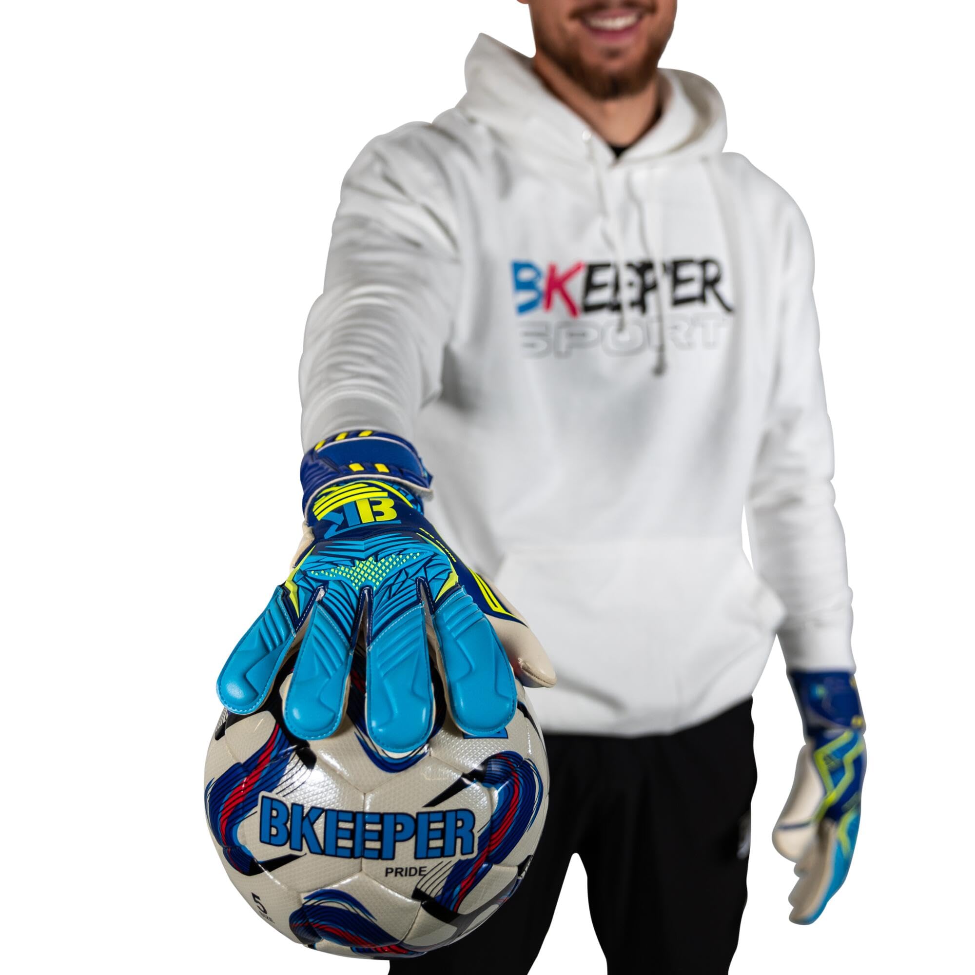 Gants de Gardien ANZAR #25, Bleu, Coupe Hybride, pour Adultes, Mousse Professional Next