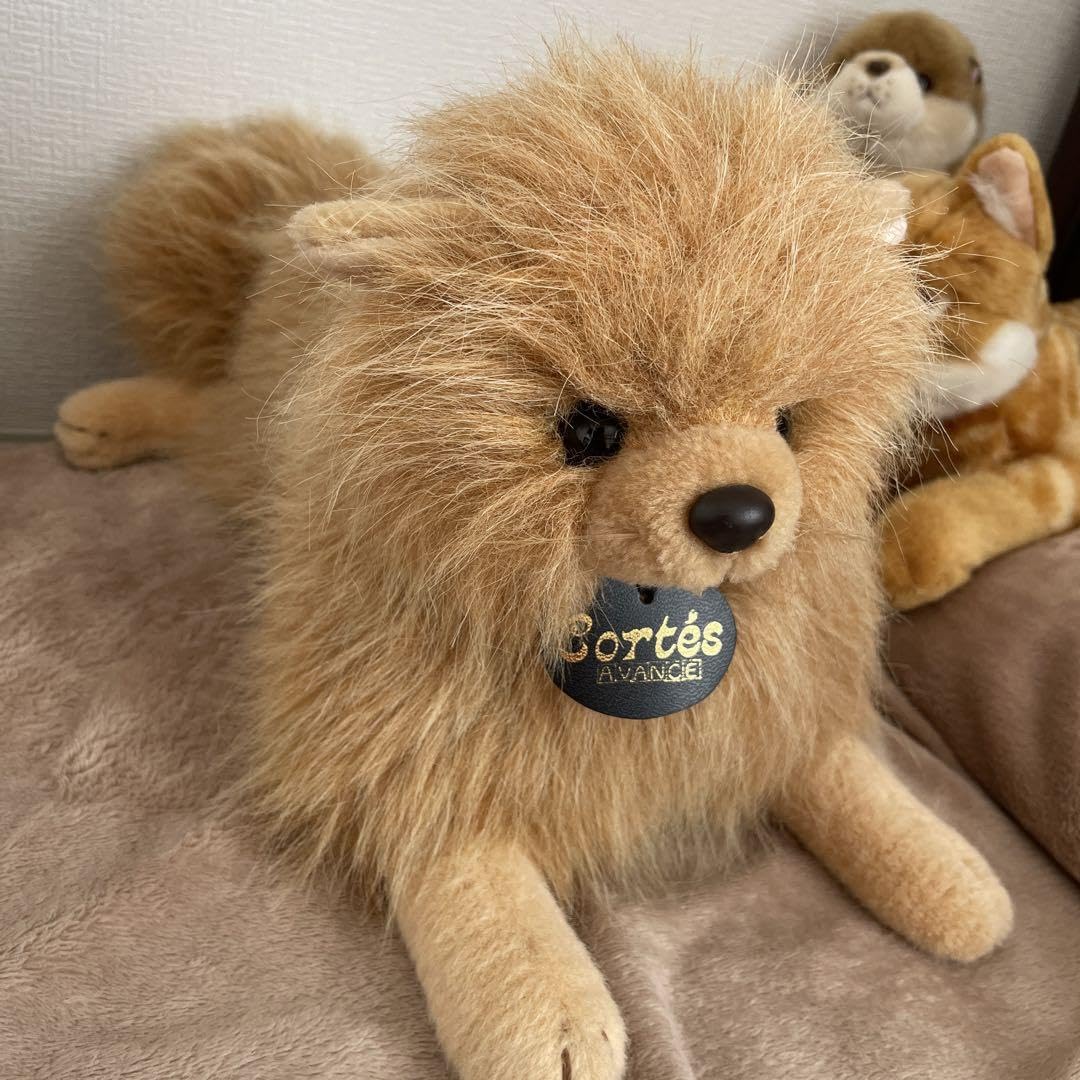 新品本物感リアルポメラニアン犬ぬいぐるみ　茶色　キャメル　ベージュ　50センチ Amazon.co.jp: 本物感リアルポメラニアン犬ぬいぐるみ 茶色