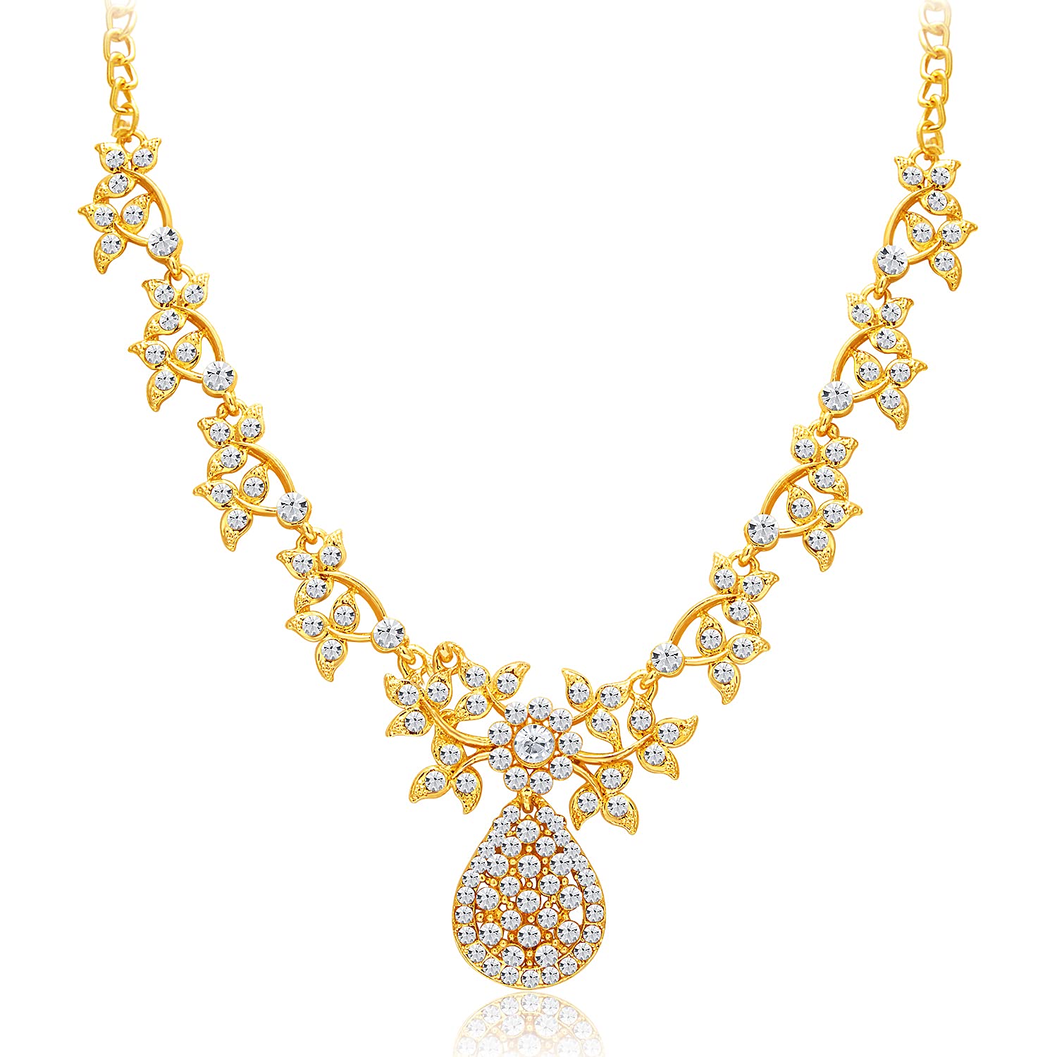 Stunning Plated Ad Necklace Set - 2557NADP550SK