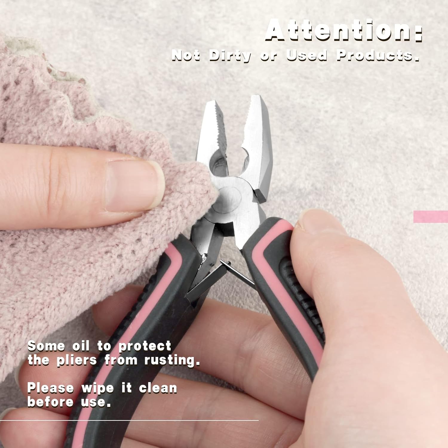 Mini Linemans Pliers Spring Loaded 5 Inches Wire Cutter with Serrated Jaw Chromium Vanadium Steel Construction Mini Combination Pliers for Jewelry Making, Pink Tool for Women - Image 7